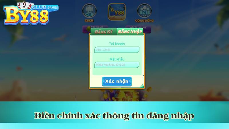 dien chinh xac thong tin dang nhap